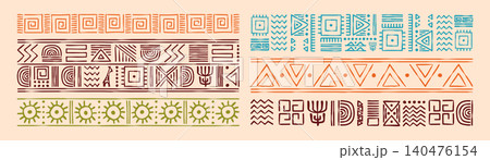 African tribal patterns, mexican geometric borders African tribal patterns, mexican geometric borders 140476154
