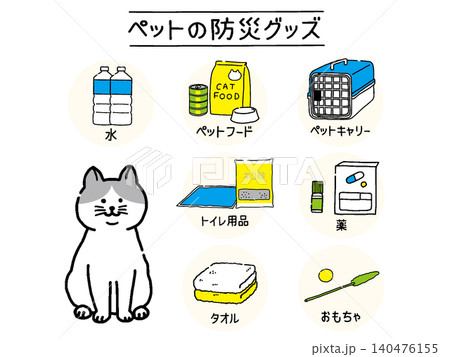 ネコの防災グッズ ネコの防災グッズ 140476155