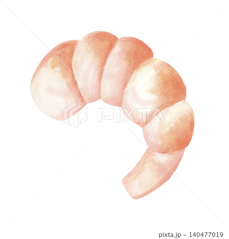 Peeled cooked shrimp. Hand-painted watercolor illustration isolated on white for seafood menus, recipe books, food packaging, restaurant branding, Asian cuisine, culinary blogs, nutrition content Peeled cooked shrimp. Hand-painted watercolor illustration isolated on white for seafood menus, recipe books, food packaging, restaurant branding, Asian cuisine, culinary blogs, nutrition content 140477019