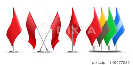 Realistic flags on stand Realistic flags on stand 140477026