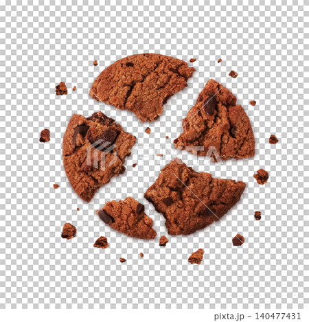Realistic illustration of chocolate chip cookies Realistic illustration of chocolate chip cookies 140477431