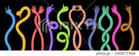 Cartoon flexible long arm 140477494