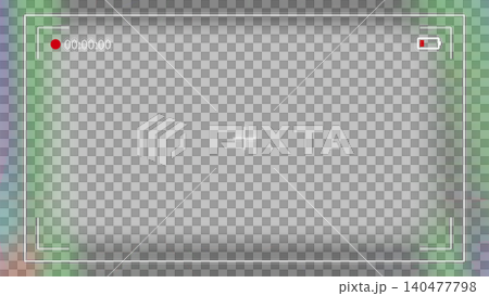Camera viewfinder interface overlay with soft pastel blurred edges on transparent background, concept of cinematic video production Camera viewfinder interface overlay with soft pastel blurred edges on transparent background, concept of cinematic video production 140477798