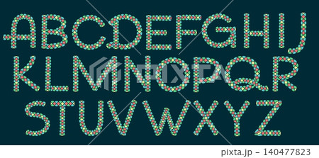 Colorful braided cord capital letters Colorful braided cord capital letters 140477823