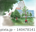 観覧車の見える風景画 140478141