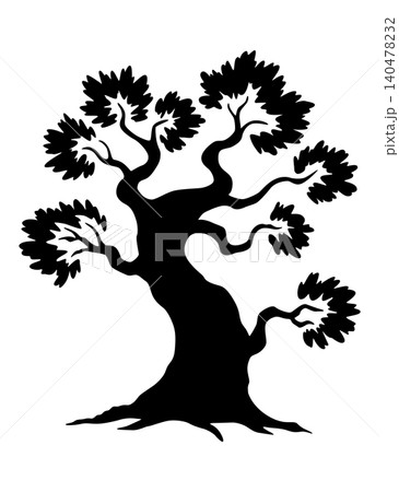 Gnarled bonsai silhouette twisting into form, compact trunk and sculptural branches suggesting age and careful cultivation, ornamental presence with dramatic contrast 140478232