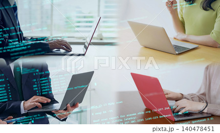 ノートパソコンを使う人々とプログラミング 140478451