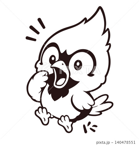 Cardinal bird mascot logo full body surprised expression 140478551