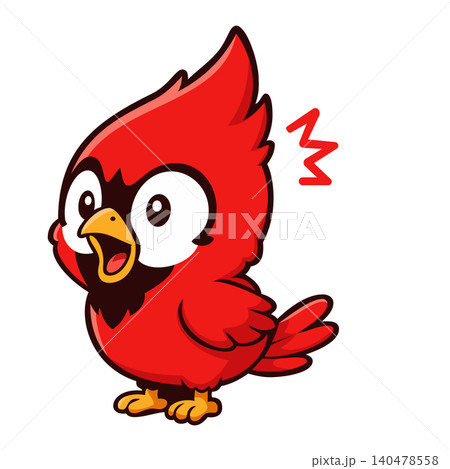 Cardinal bird mascot logo full body surprised expression Cardinal bird mascot logo full body surprised expression 140478558