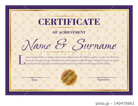 Certificate of achievements template for company. Multipurpose award certificate design in retro style elements 140478661