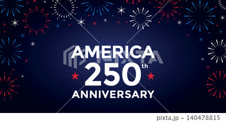 USA anniversary 250 years happy Independence Day firework vector illustration 140478815