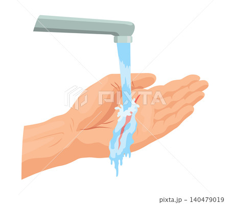 Hands injured skin and procedures of bandaging. First aid for wound. Medicine cure or treatment. First emergency help for human hand trauma 140479019
