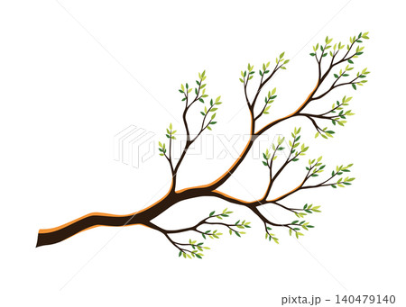 Watercolor hand drawn tree branche. Colorful stick and twig on a white background Watercolor hand drawn tree branche. Colorful stick and twig on a white background 140479140
