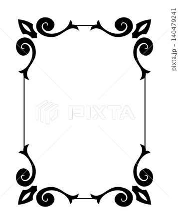 Decorative frame. Vintage calligraphic antique border. Ornate calligraph rectangle frame, wedding elegant ornamental border and filigree floral ornament for framed certificate template 140479241