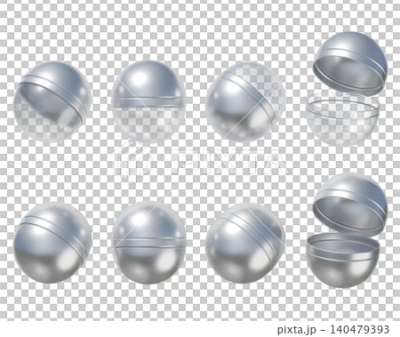 Silver Metallic Gacha Capsules 3D Illustration Set for Game and Reward Concept Silver Metallic Gacha Capsules 3D Illustration Set for Game and Reward Concept 140479393