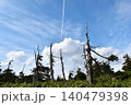 八幡平国立公園　山頂飛行機雲 140479398