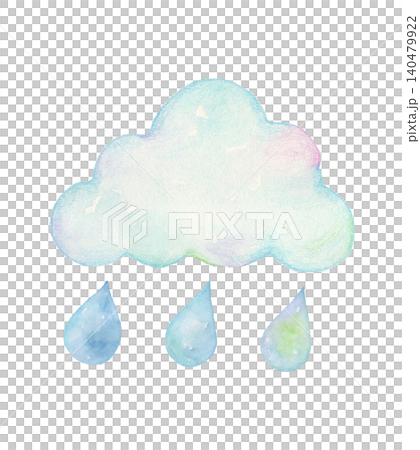 Watercolor illustration of rain clouds and raindrops Watercolor illustration of rain clouds and raindrops 140479922