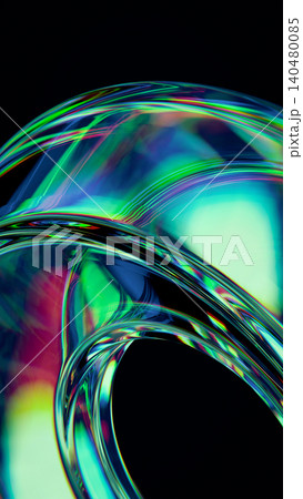 Glass Ring Macro Iridescent Colorful Chromatic Dispersion Dark Vertical Background 3D Render Glass Ring Macro Iridescent Colorful Chromatic Dispersion Dark Vertical Background 3D Render 140480085