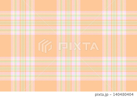 Cozy tartan plaid texture, cutout vector fabric textile. Fibre check background pattern seamless in light and orange colors. 140480404