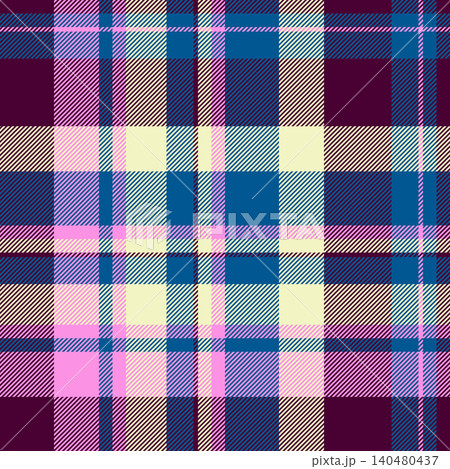 Unique background pattern fabric, creative plaid tartan seamless. Guy check textile vector texture in dark and cyan colors. Unique background pattern fabric, creative plaid tartan seamless. Guy check textile vector texture in dark and cyan colors. 140480437