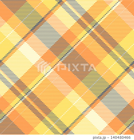 Grid fabric pattern vector, valentines day tartan texture check. Model background seamless textile plaid in orange and glossy gold colors. Grid fabric pattern vector, valentines day tartan texture check. Model background seamless textile plaid in orange and glossy gold colors. 140480466