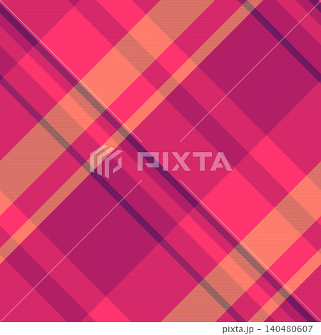 Preppy vector textile plaid, idea fabric background tartan. Customizable seamless texture pattern check in pink and red colors. Preppy vector textile plaid, idea fabric background tartan. Customizable seamless texture pattern check in pink and red colors. 140480607