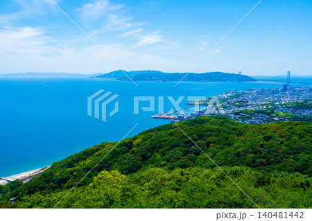 神戸市須磨区 須磨浦山上遊園から望む明石海峡 神戸市須磨区 須磨浦山上遊園から望む明石海峡 140481442