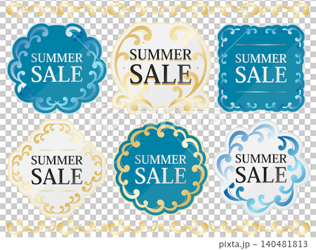 A set of 6 luxurious summer sale emblems. 140481813