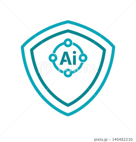 Cyber Security Shield Logo Design Illustration 140482210