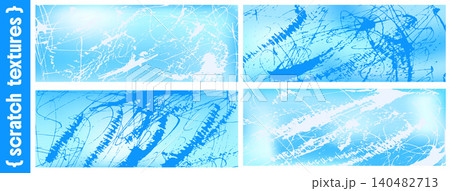 Scratch texture on blue gradient with gritty grunge and frozen ice. Abstract scratch backgrounds set for esport banner and gaming. Distressed texture vector overlay in arctic winter tones Scratch texture on blue gradient with gritty grunge and frozen ice. Abstract scratch backgrounds set for esport banner and gaming. Distressed texture vector overlay in arctic winter tones 140482713