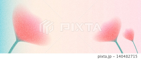 Grainy blur poppy on soft gradient background. Grainy gentle blur flower in red coral for summer banner. Botanical floral vector with ethereal scatter and diffused blue haze. Template for naive design Grainy blur poppy on soft gradient background. Grainy gentle blur flower in red coral for summer banner. Botanical floral vector with ethereal scatter and diffused blue haze. Template for naive design 140482715