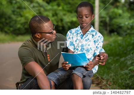 portrait of young happy family in the countryside. 140482797
