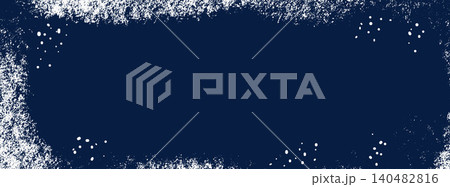 Cold winter window frame with frozen chalk effect and ice grunge border. Snowy overlay with grainy white spray on dark navy blue background. Aged vector texture of winter window edges for rink poster Cold winter window frame with frozen chalk effect and ice grunge border. Snowy overlay with grainy white spray on dark navy blue background. Aged vector texture of winter window edges for rink poster 140482816