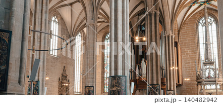 Erfurt, Germany - March 27, 2026. Cathedral Organ and Vaulted Interior 140482942