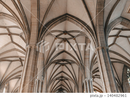 Erfurt, Germany - March 27, 2026. Gothic Vaulted Cathedral Ceiling Erfurt, Germany - March 27, 2026. Gothic Vaulted Cathedral Ceiling 140482961