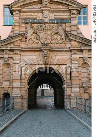 Erfurt, Germany - March 27, 2026. Citadelle Petersberg Historic Gate Erfurt, Germany - March 27, 2026. Citadelle Petersberg Historic Gate 140482963