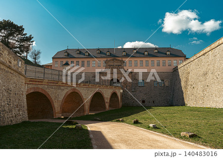 Erfurt, Germany - March 27, 2026. Fortress Courtyard With Historic Walls Erfurt, Germany - March 27, 2026. Fortress Courtyard With Historic Walls 140483016