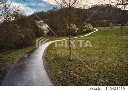 Winding Path Leading to Castle Ruins Winding Path Leading to Castle Ruins 140483039