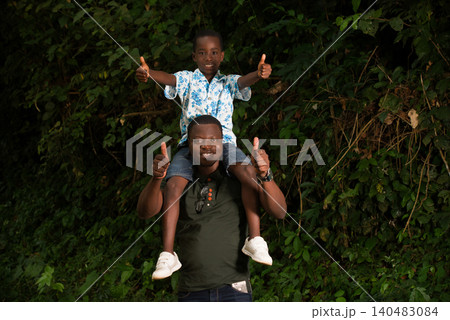 a happy family in the countryside. a happy family in the countryside. 140483084