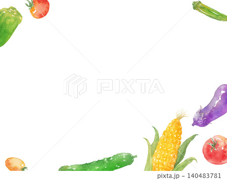 水彩夏野菜フレーム 140483781