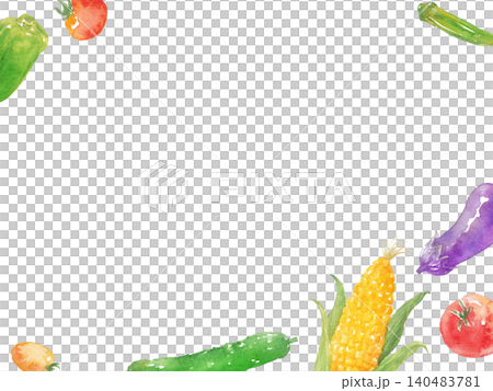 Watercolor Summer Vegetable Frame Watercolor Summer Vegetable Frame 140483781
