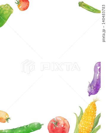 水彩夏野菜フレーム 水彩夏野菜フレーム 140483783