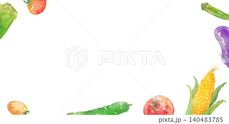水彩夏野菜フレーム 140483785