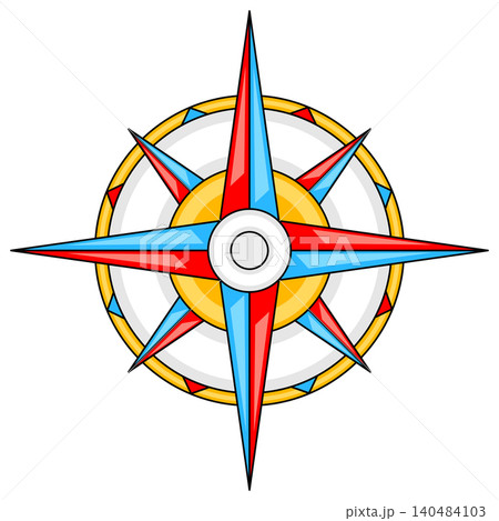Nautical wind rose. Travel and tourism symbol. Retro style conceptual illustration. Nautical wind rose. Travel and tourism symbol. Retro style conceptual illustration. 140484103