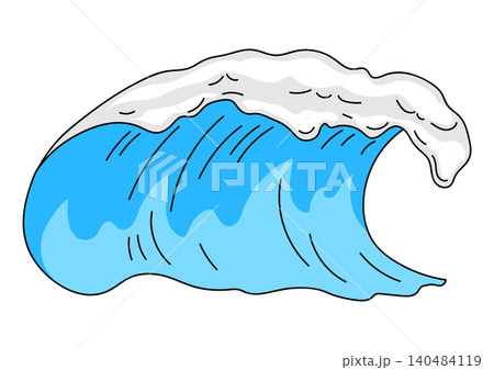 Wave image. Travel and tourism symbol. Retro style conceptual illustration. Wave image. Travel and tourism symbol. Retro style conceptual illustration. 140484119