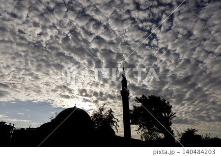 old mosque and cloudy sky old mosque and cloudy sky 140484203