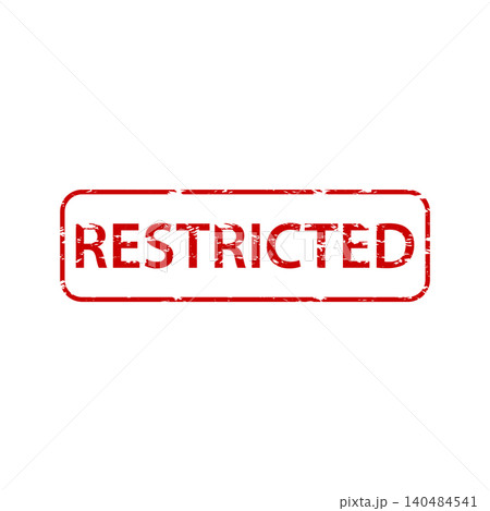 Red restricted vector illustration with distressed rectangular 140484541