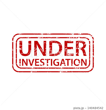 Red under investigation vector illustration with distressed rectangular 140484542