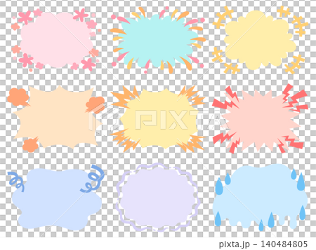 色々な感情の吹き出しフレームセット 140484805