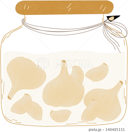 pickled garlic in a jar pickled garlic in a jar 140485131